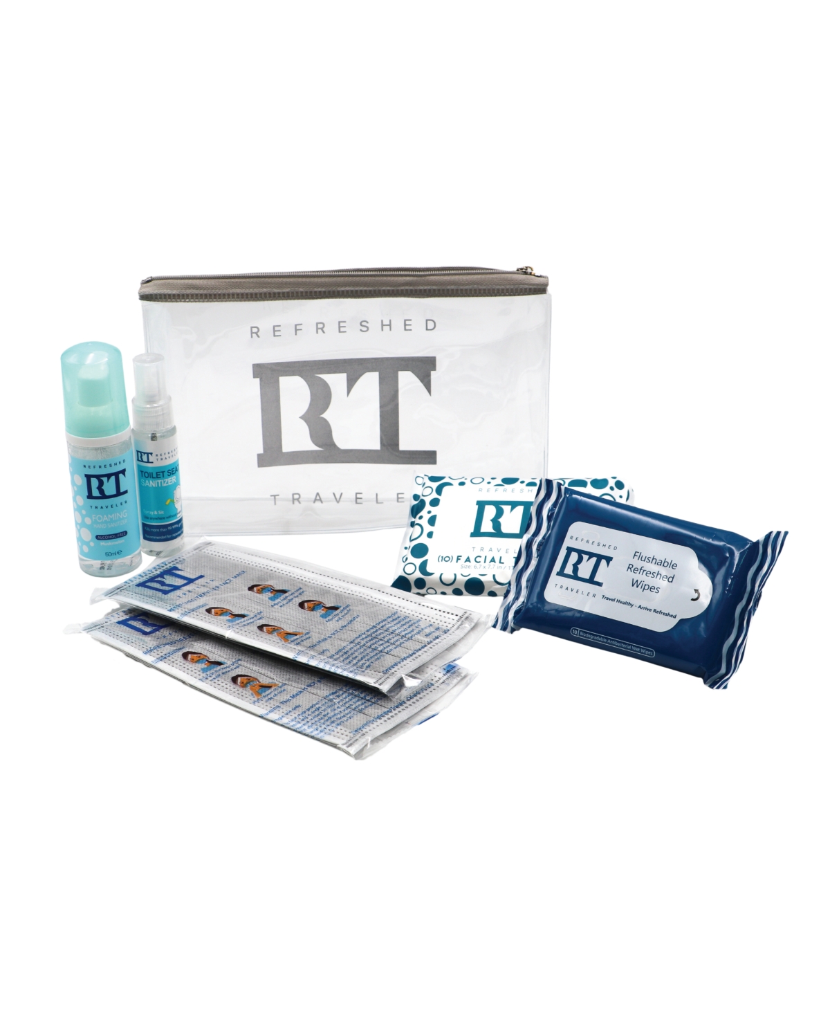 Refreshed Traveler Travel Safety Kit Ii With Foam In White ModeSens
