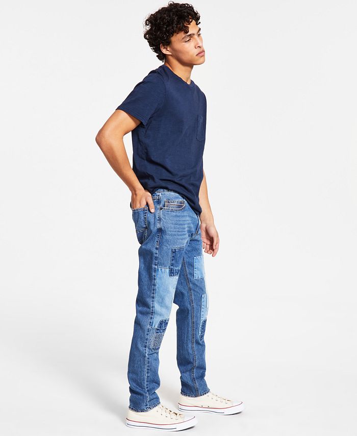 Sun + Stone Men's Judas LooseFit Patchwork Jeans Macy's