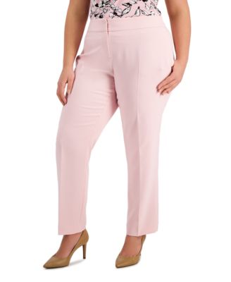 Kasper Plus Size Crepe Slim Pants 