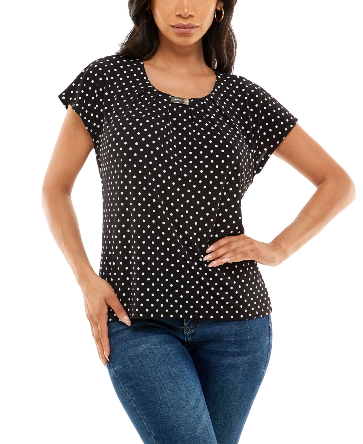 Women's Short Dolman Sleeve T-shirt - Domino Dot