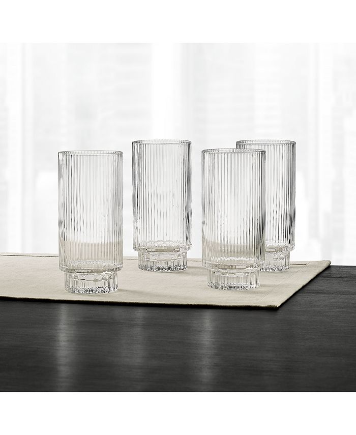 Hotel Collection Fluted Highball Glasses, Set of 4, Created for Macys