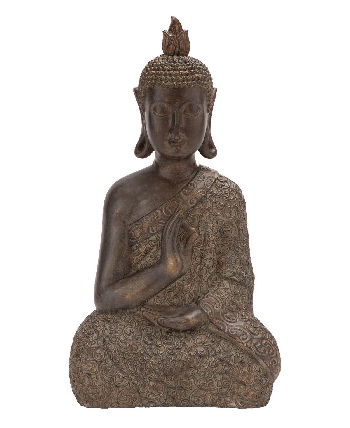 Rosemary Lane Bohemian Buddha Sculpture, 21" X 11" In Brown