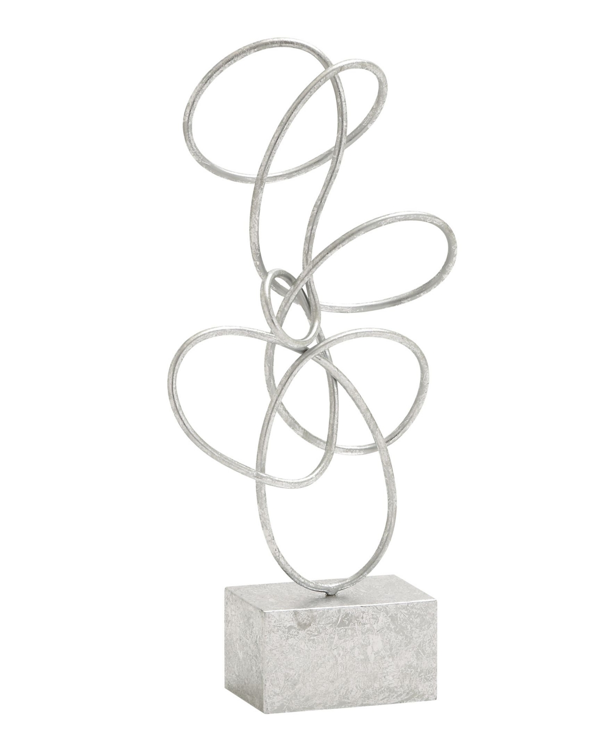 Rosemary Lane Metal Contemporary Abstract Sculpture, 22" X 10" In Silver-tone