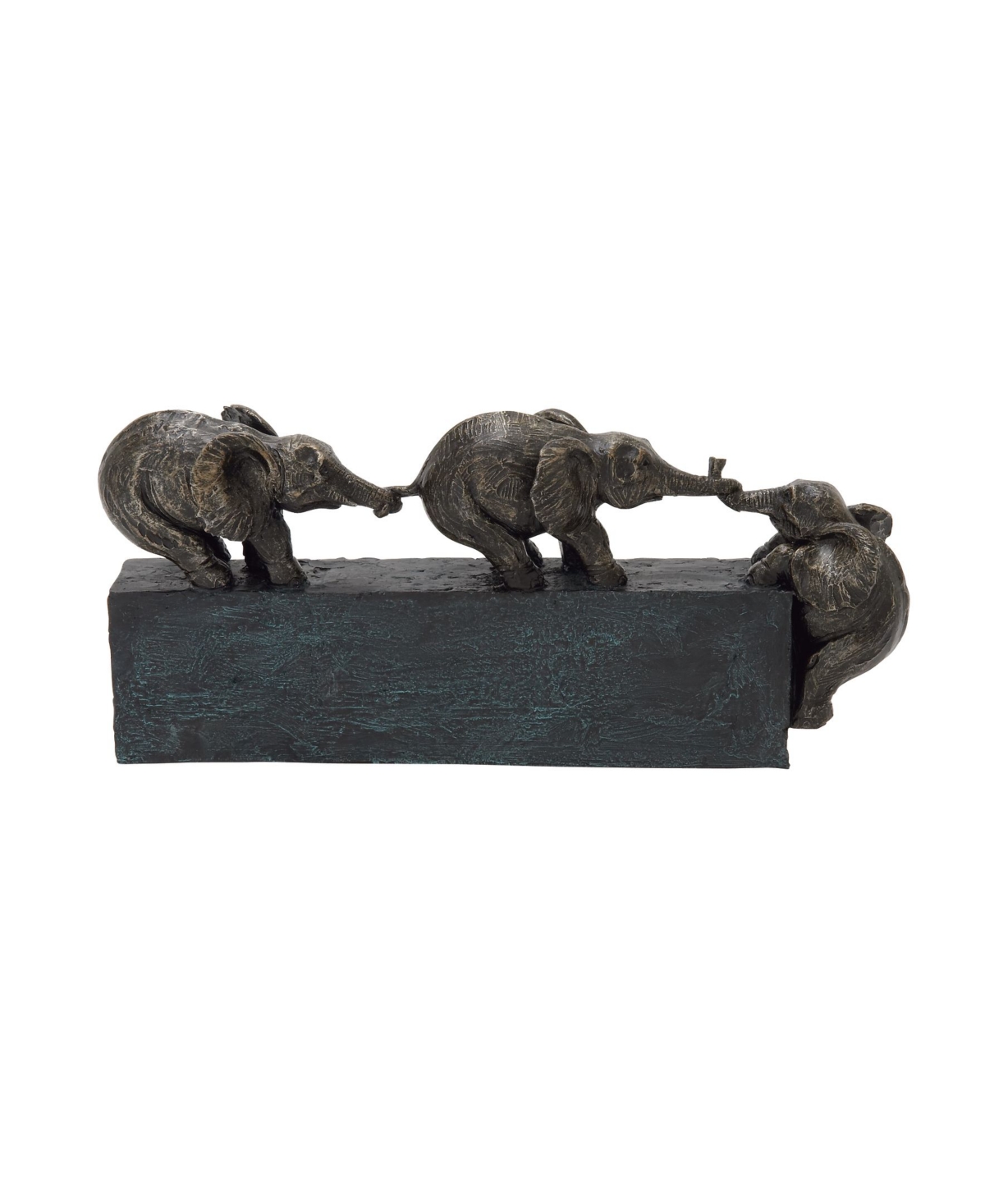 Rosemary Lane Eclectic Elephant Sculpture, 8" X 17" In Black