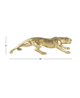 Rosemary Lane Glam Leopard Sculpture, 8" x 34"