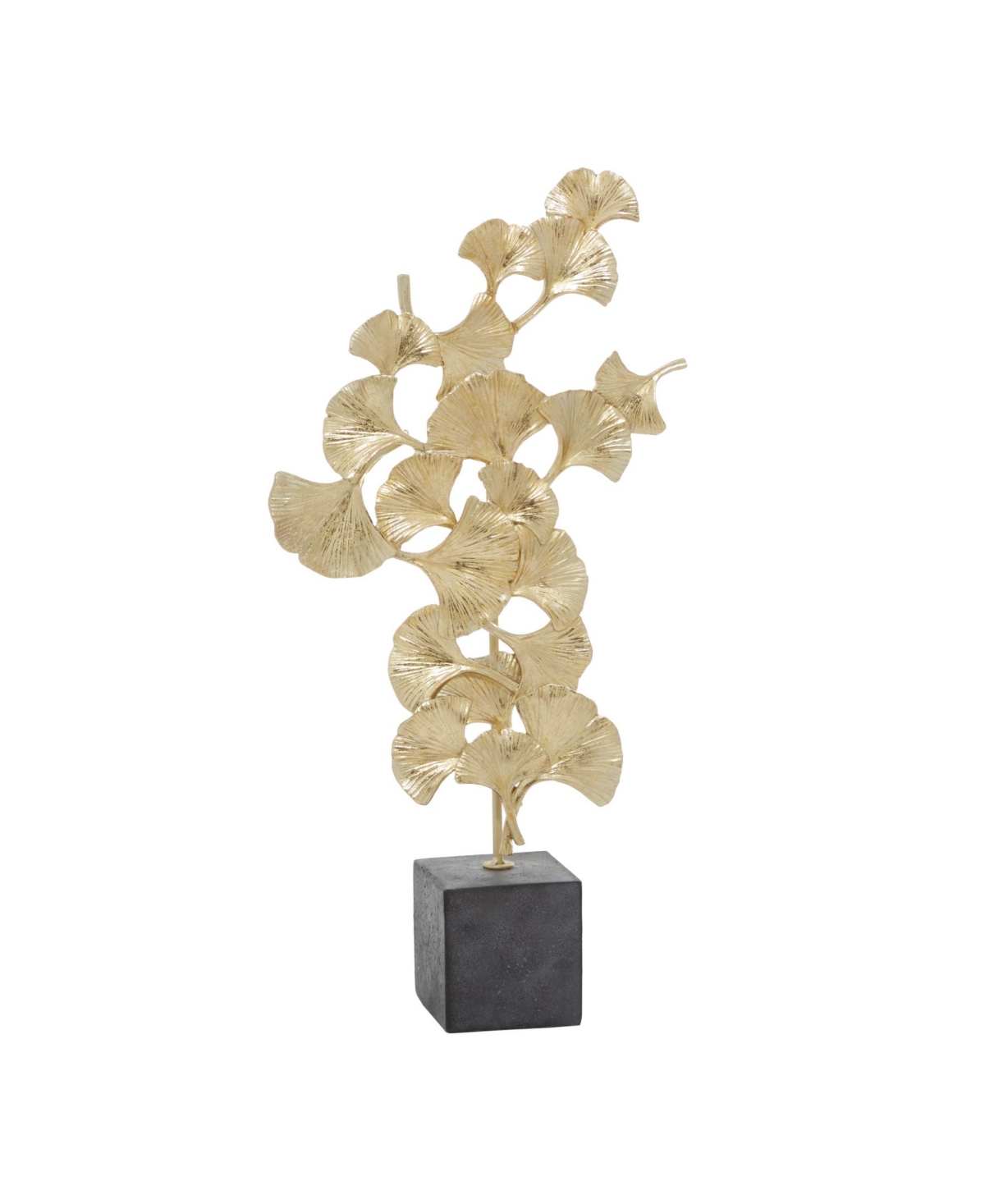 Rosemary Lane Polyresin Contemporary Gingko Leaf Sculpture, 20" X 10" In Gold-tone