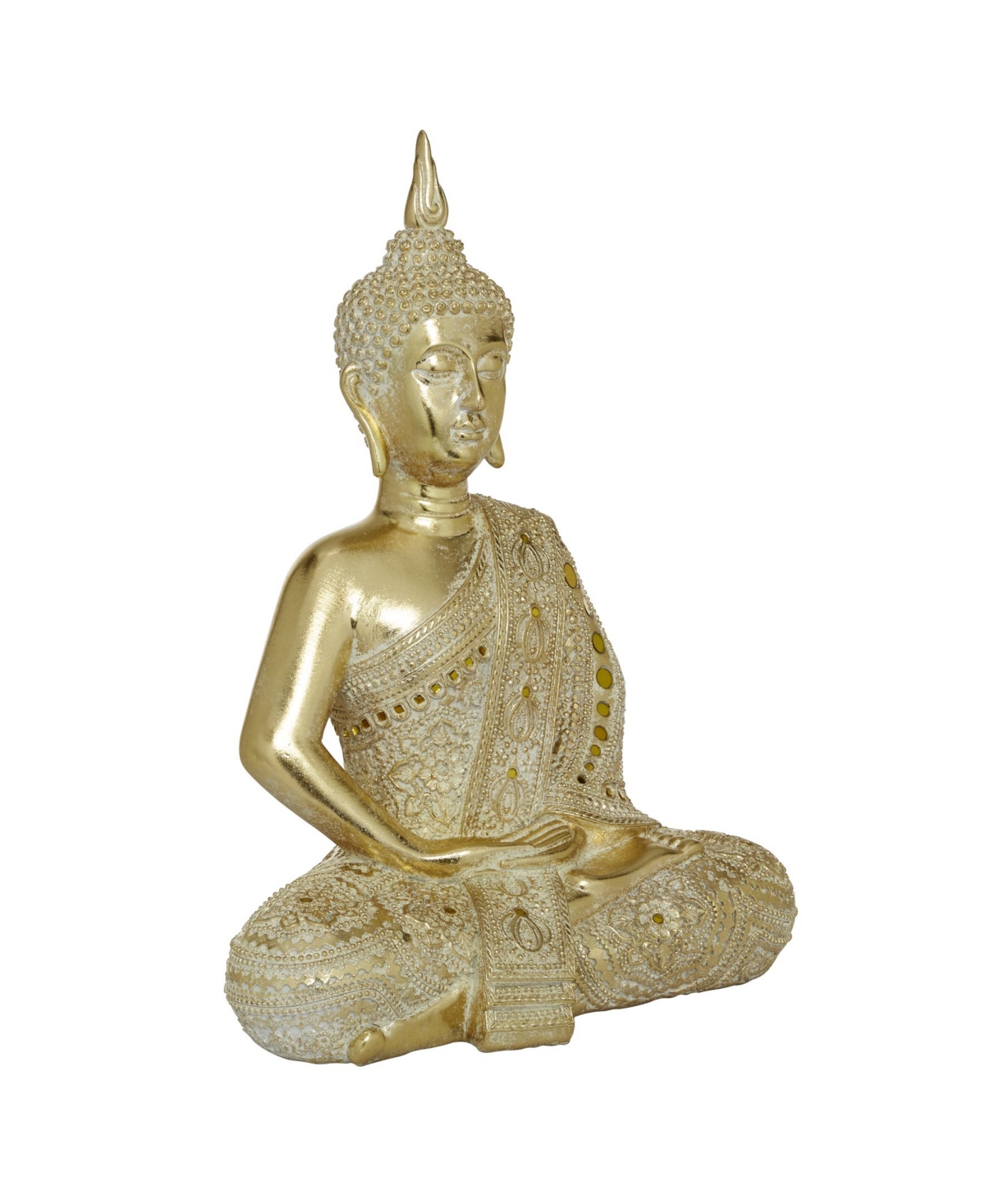 Rosemary Lane Glam Buddha Sculpture, 20" X 14" In Gold-tone