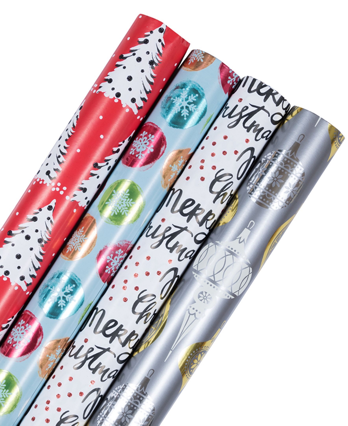 Assorted Gift Wrap 85 Square Feet Christmas Wrapping Paper Rolls, Pack of 4 - Assorted