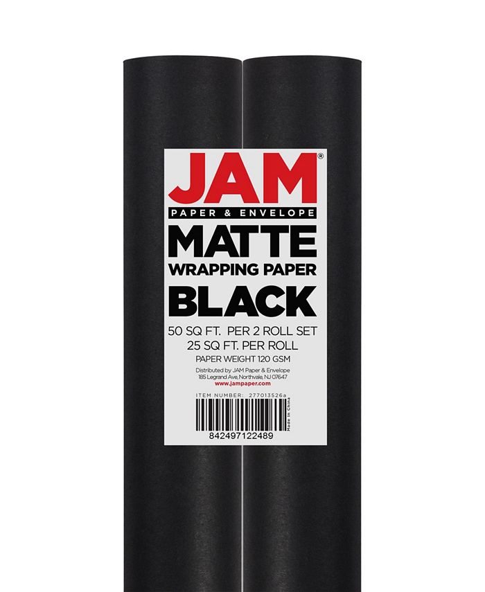 Jam Paper Gift Wrap, Matte Wrapping Paper, 25 Sq ft per Roll, Matte White, 2/Pack