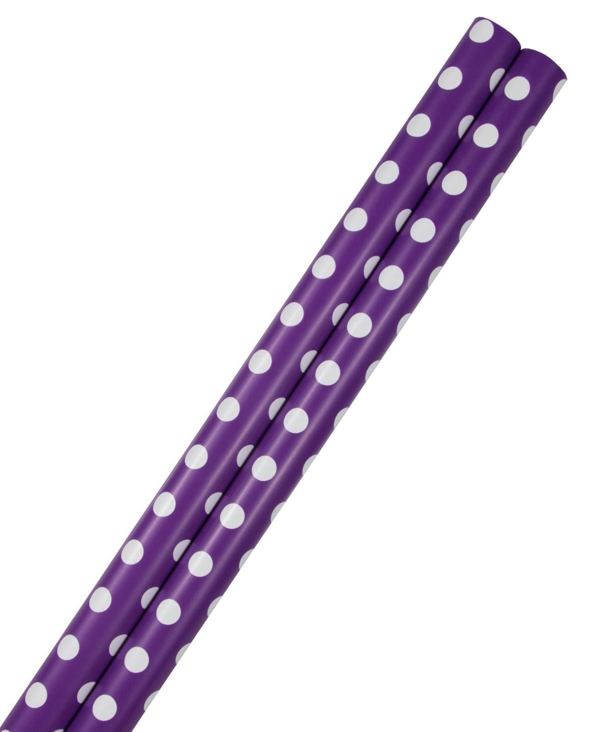 Shop Jam Paper Gift Wrap 50 Square Feet Polka Dot Wrapping Paper Rolls, Pack Of 2 In Purple,white