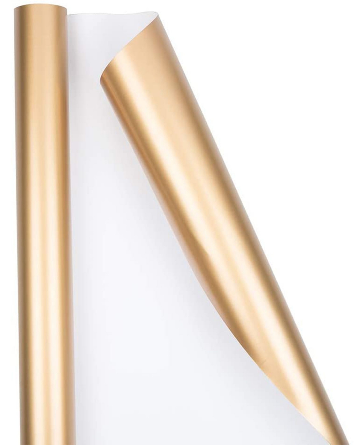 Jam Paper Gift Wrap 50 Square Feet Matte Wrapping Paper Rolls, Pack of 2 - Matte Gold-Tone