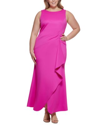 Eliza J Plus Size Side-Ruffle Gown - Macy's