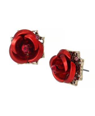 betsey johnson rose earrings