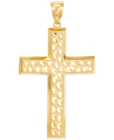 Men's Nugget Cross Pendant in 10k Gold - Gold