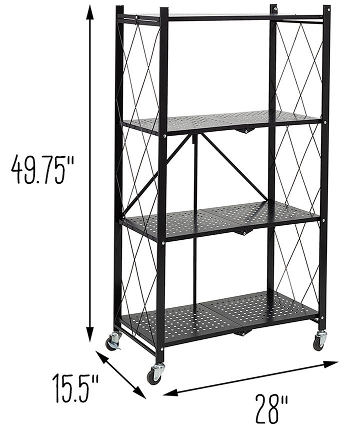 Honey Can Do Collapsible 4Tier Wheeled Metal Shelf Macy's