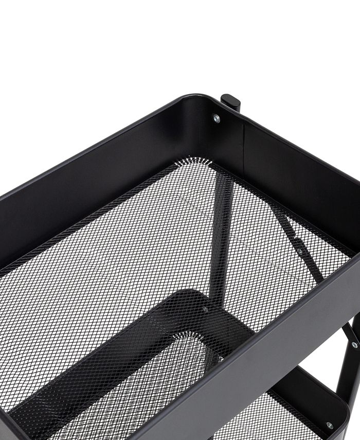 Honey Can Do 3Tier Metal Folding Wheeled Cart Macy's