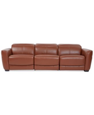 Lexanna 3-Pc. Leather Sofa with 2 Power Motion Recliners, Created for Macy's