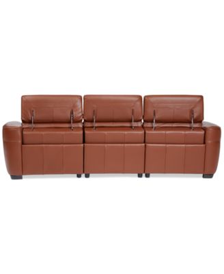 Lexanna 3-Pc. Leather Sofa with 3 Power Motion Recliners, Created for Macy&#39;s