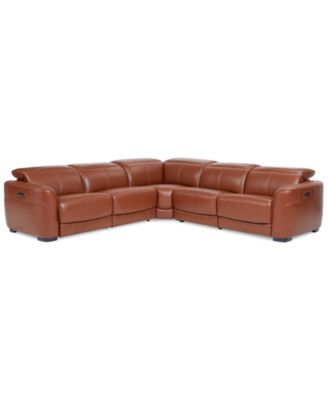 Furniture - Lexanna 5-Pc. Leather Sectional with 2 Power Motion Recliners