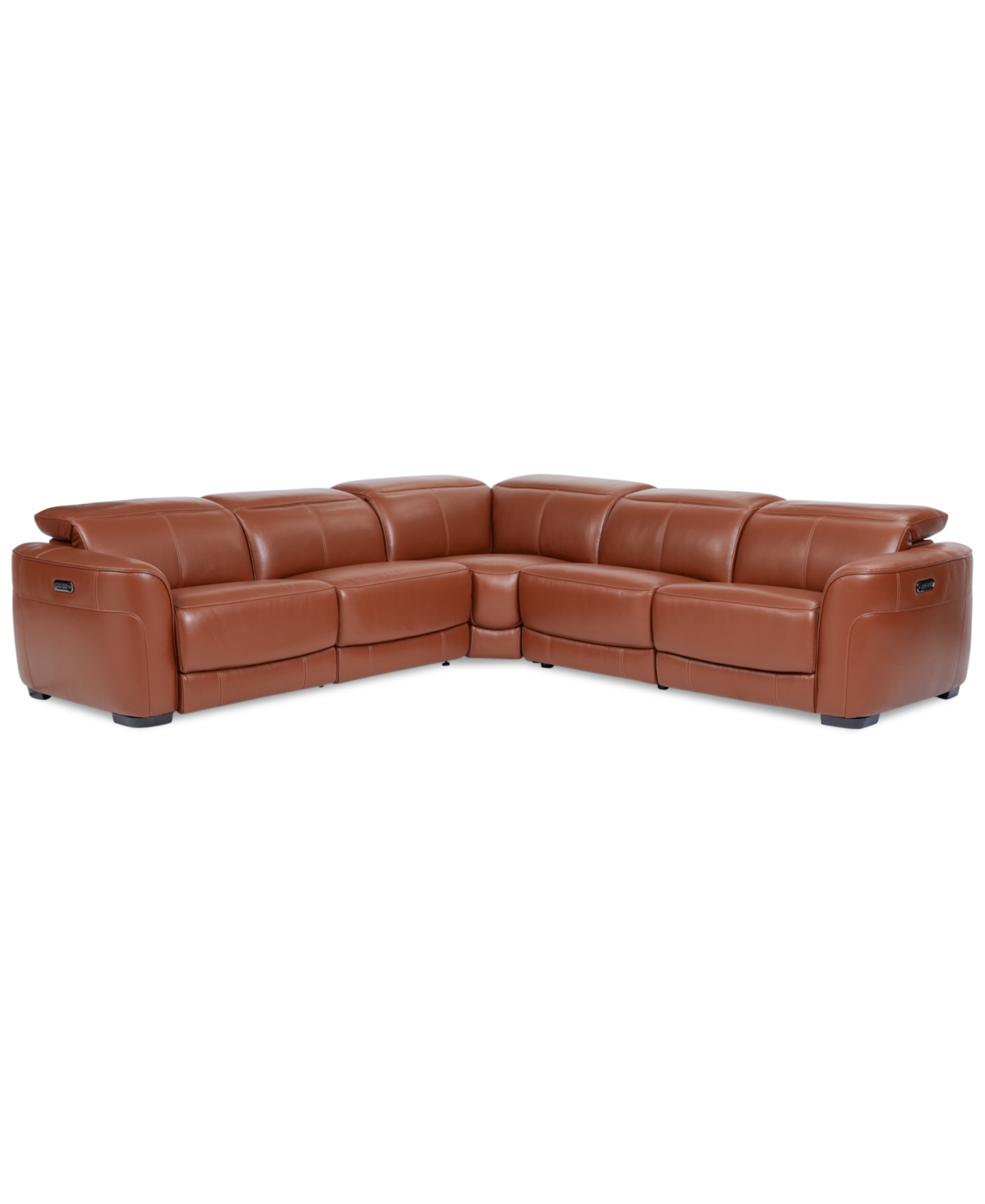 Lexanna 5-Pc. Leather Sectional with 2 Power Motion Recliners, Created for Macys