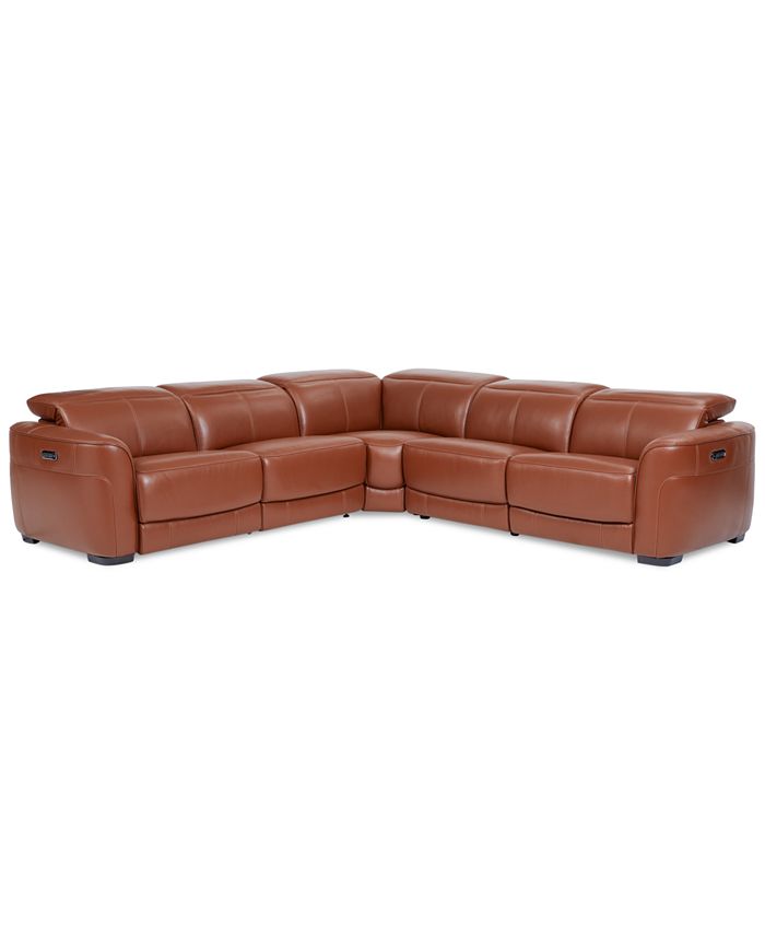 Macy's leather sectional recliner sales