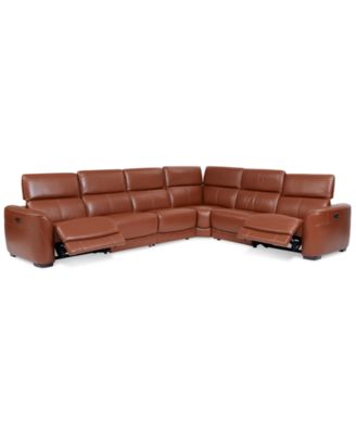 Lexanna 6-Pc. Leather Sectional with 2 Power Motion Recliners, Created for Macy's