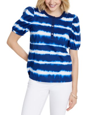 Style & Co - Striped Puff-Sleeve Top