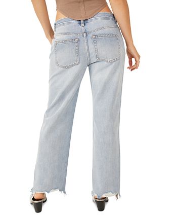 Free People - Maggie Cotton Ripped Straight-Leg Jeans