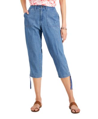 Tie-Hem Utility Capri Pants, Created 