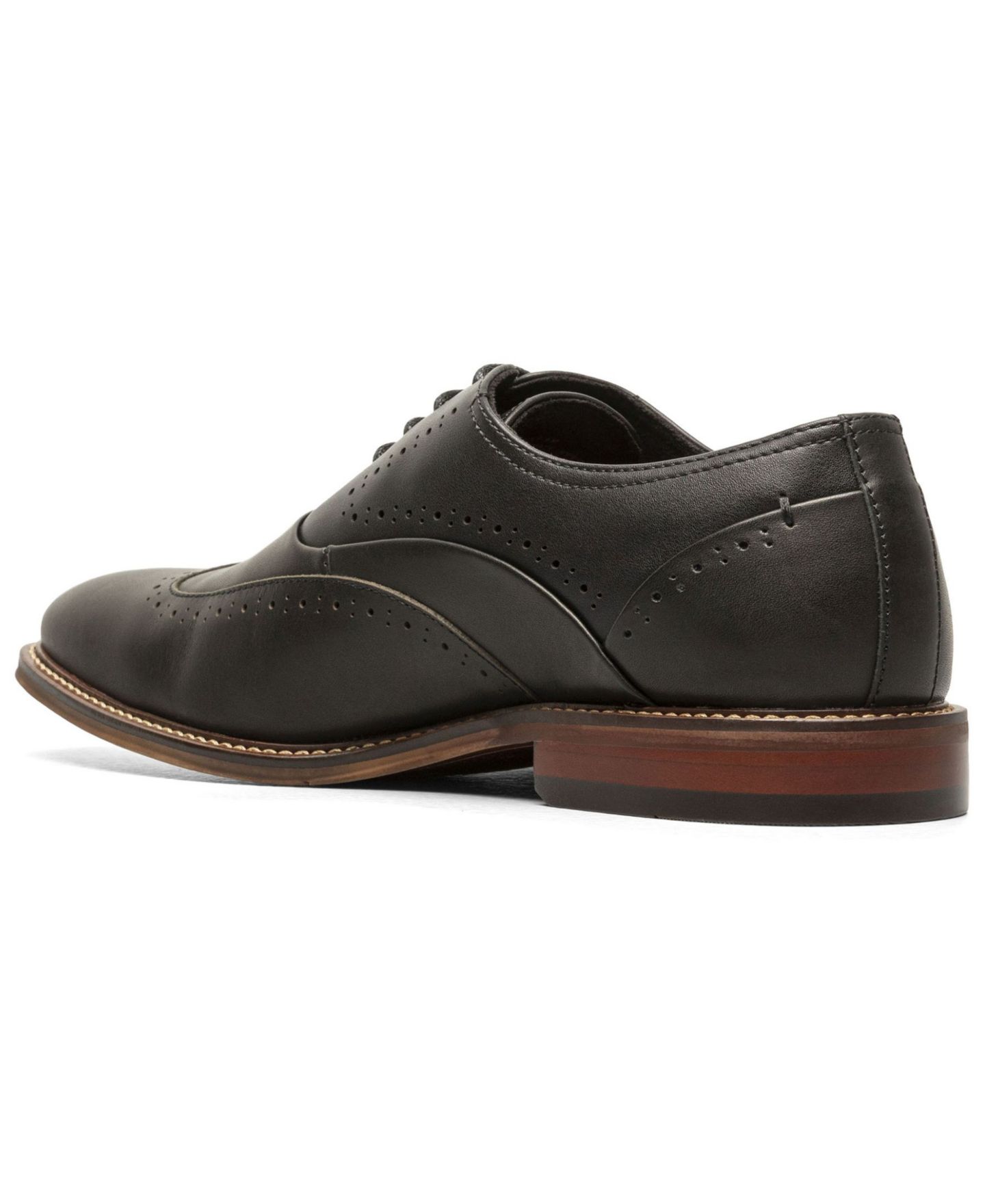 Обувь Stacy Adams Men's Macarthur Leather Wingtip Oxford, цвет: Чёрный — фото 8