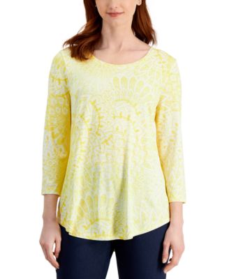 JM Collection - Petite 3/4-Sleeve Top