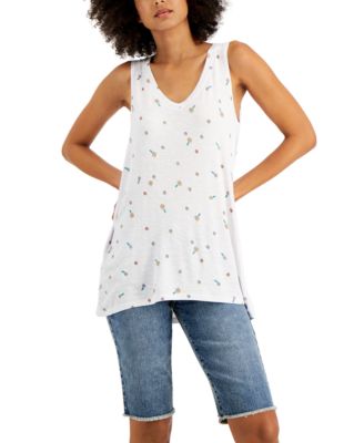 Style & Co - Drapey Tie-Dyed Tank Top