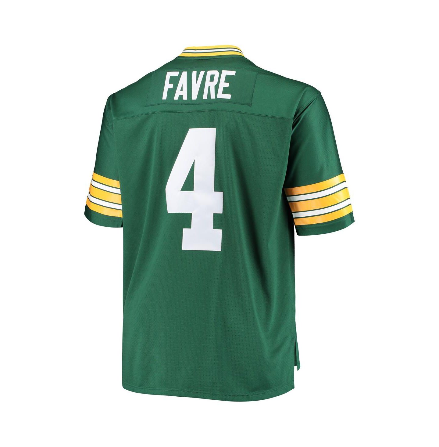 Мужской топ Mitchell & Ness Brett Favre Green Green Bay Packers Big and Tall 1996 Retired Player Replica Jersey — фото 2