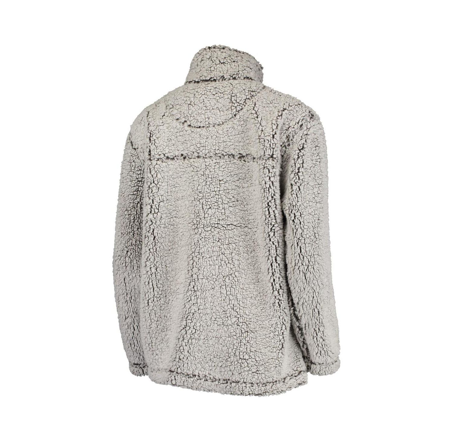 Women's Gray San Jose Sharks Sherpa Quarter-Zip Pullover Jacket