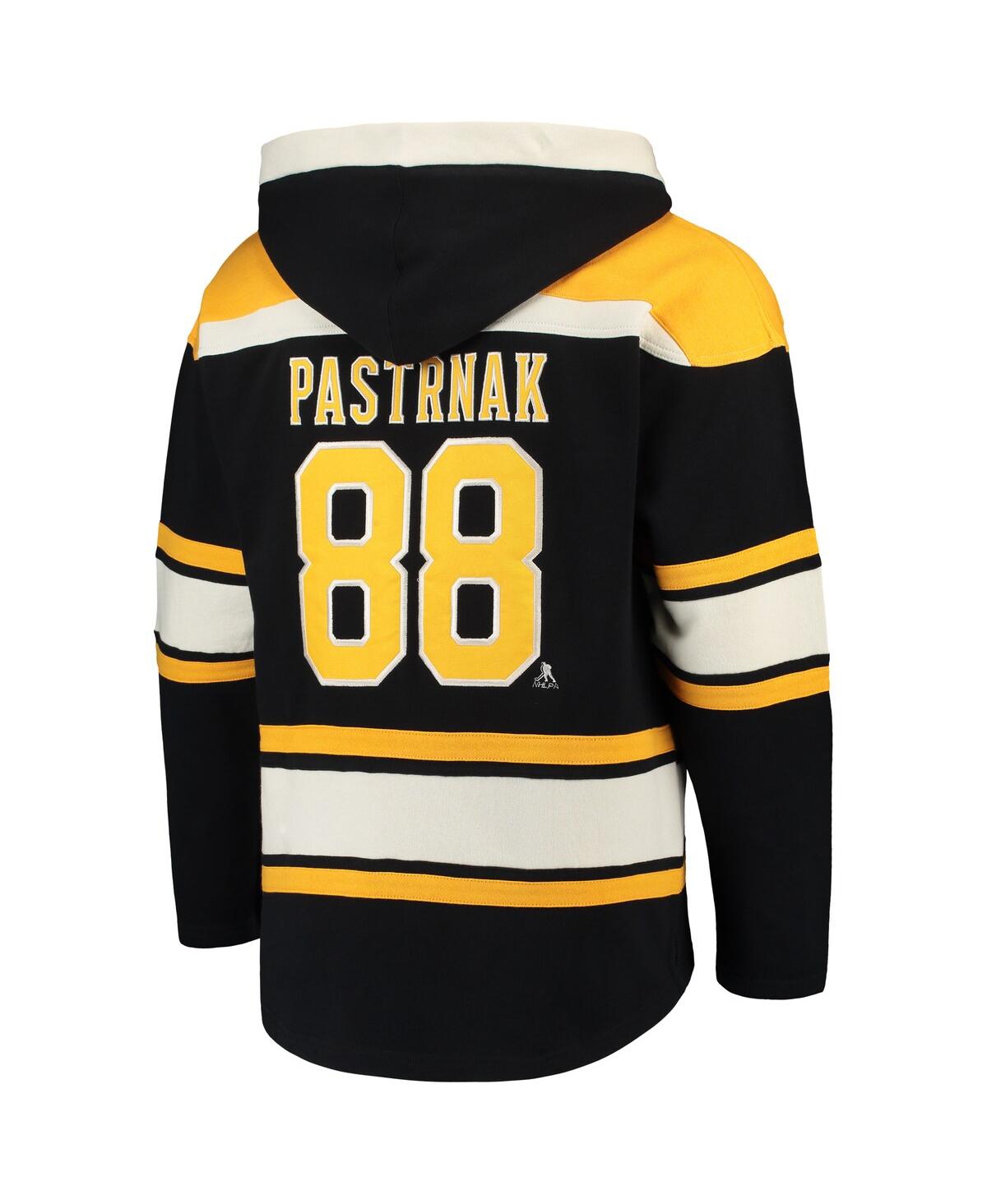 47 Brand Men's David Pastrnak Black Boston Bruins Player Lacer Pullover Hoodie In Black