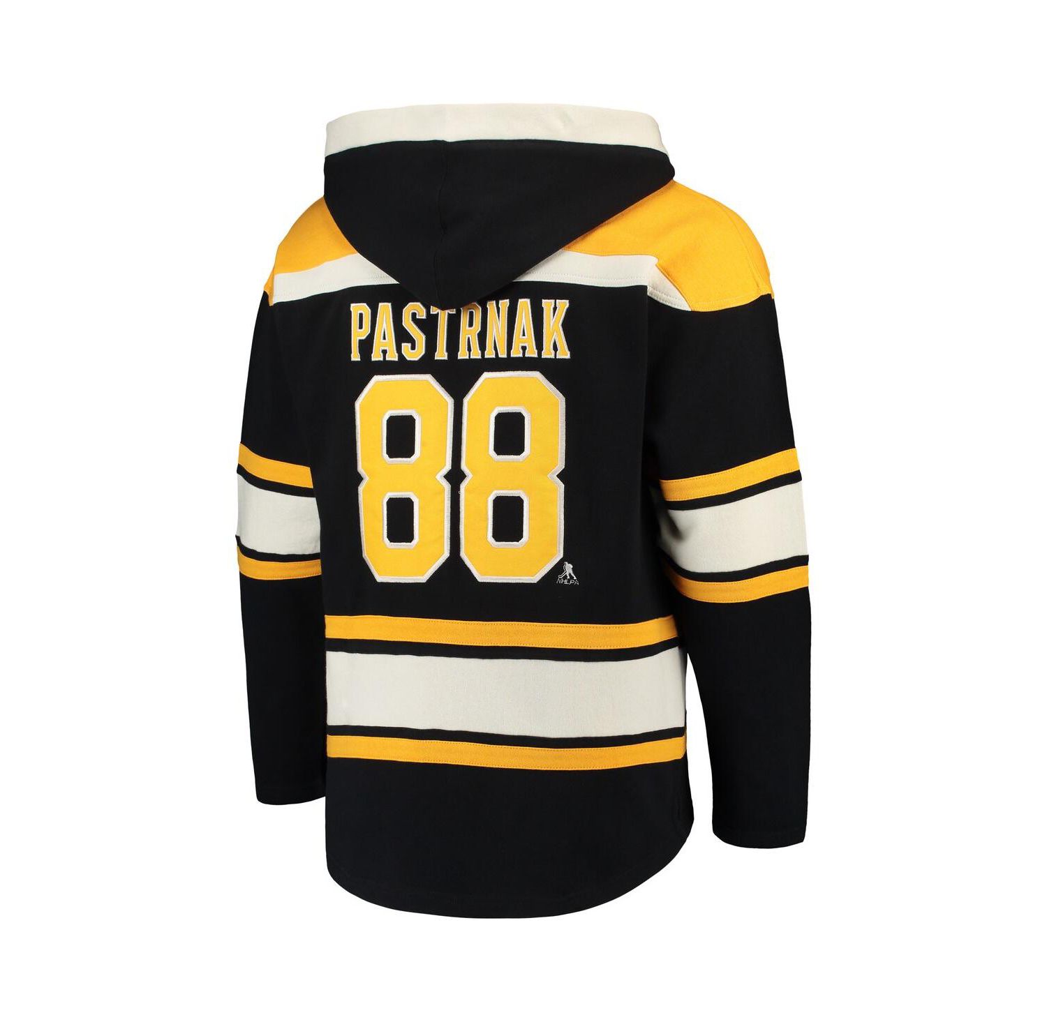 Men's David Pastrnak Black Boston Bruins Player Lacer Pullover Hoodie