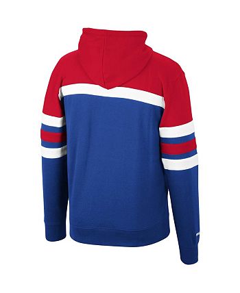 Men's Mitchell & Ness Royal New England Patriots Washed Short Sleeve  Pullover Hoodie
