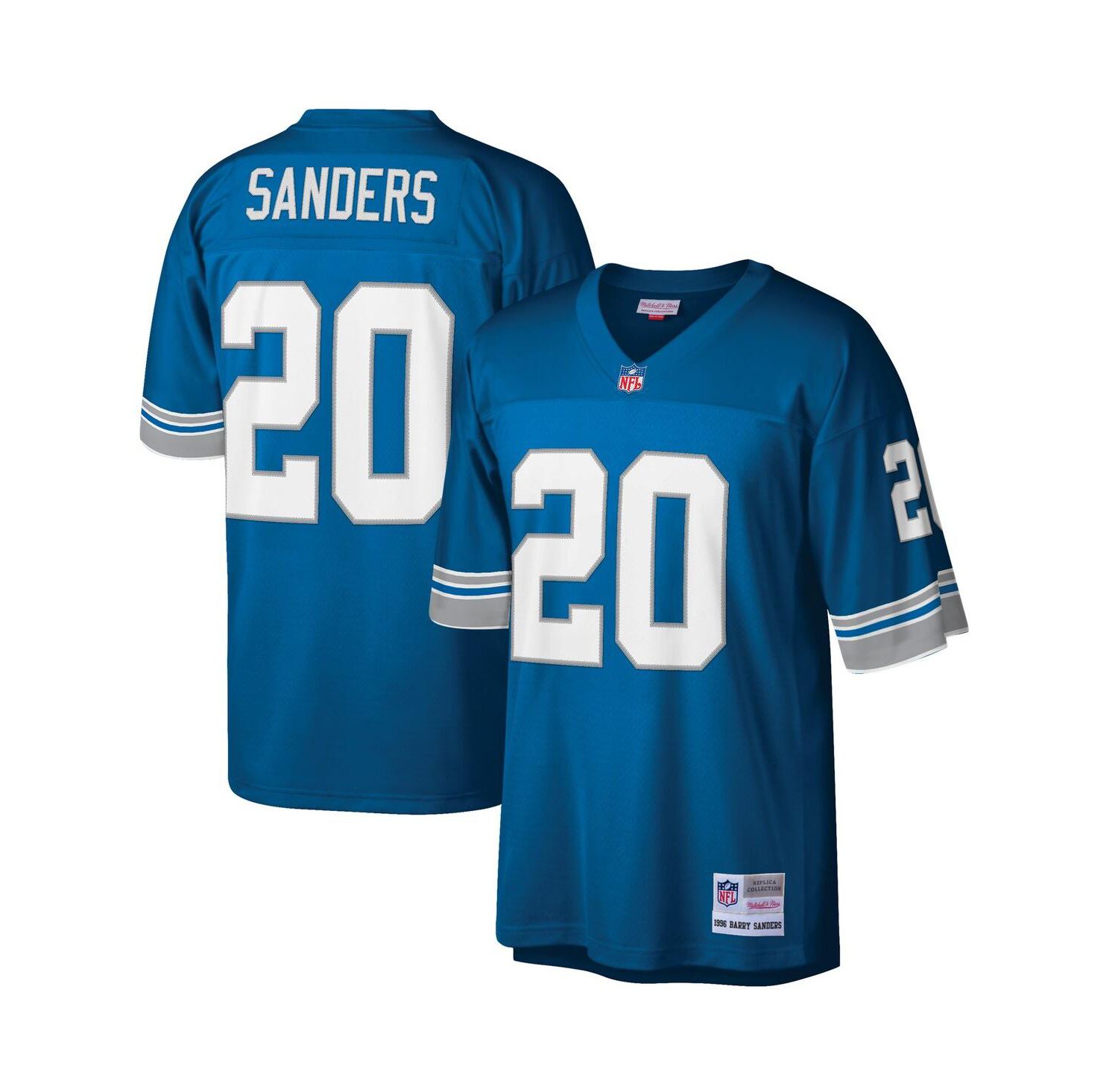 Men's Barry Sanders Blue Detroit Lions Big and Tall 1996 Retired Player Replica Jersey