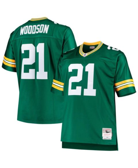 Мужской топ Mitchell & Ness Charles Woodson Green Green Bay Packers Big and Tall 2010 Retired Player Replica Jersey