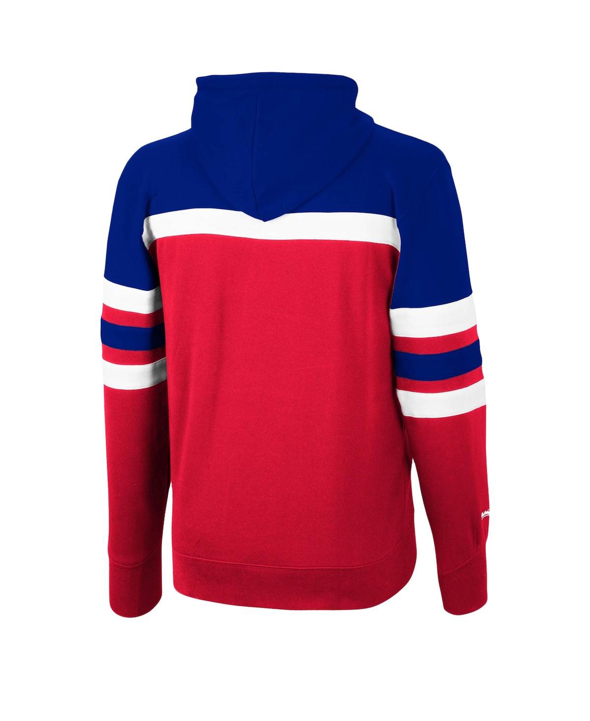Mitchell & Ness Men's Royal And Red La Clippers Head Coach Pullover Hoodie In Royal,red
