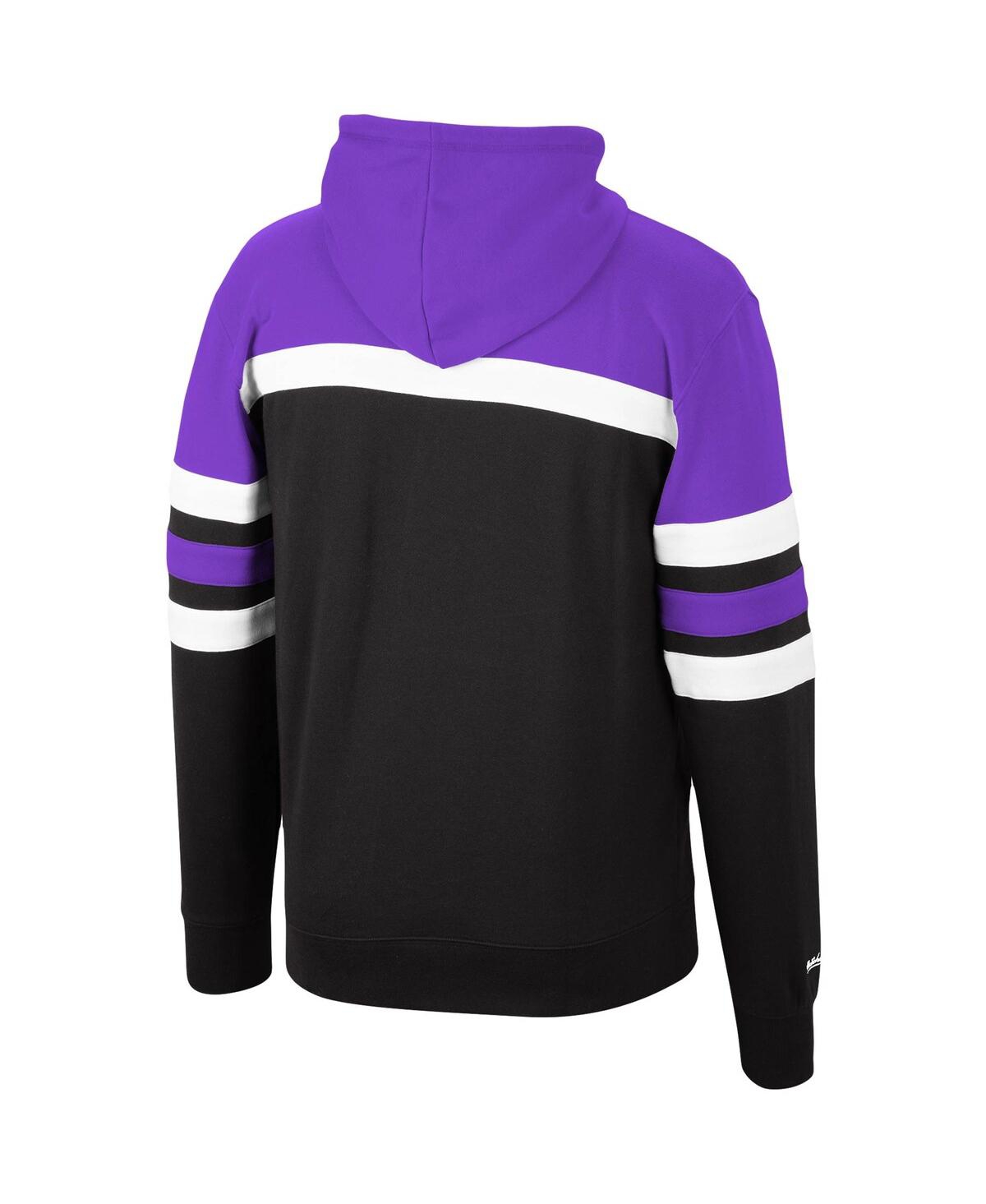MITCHELL & NESS MEN'S PURPLE, BLACK TORONTO RAPTORS HEAD COACH PULLOVER HOODIE 
