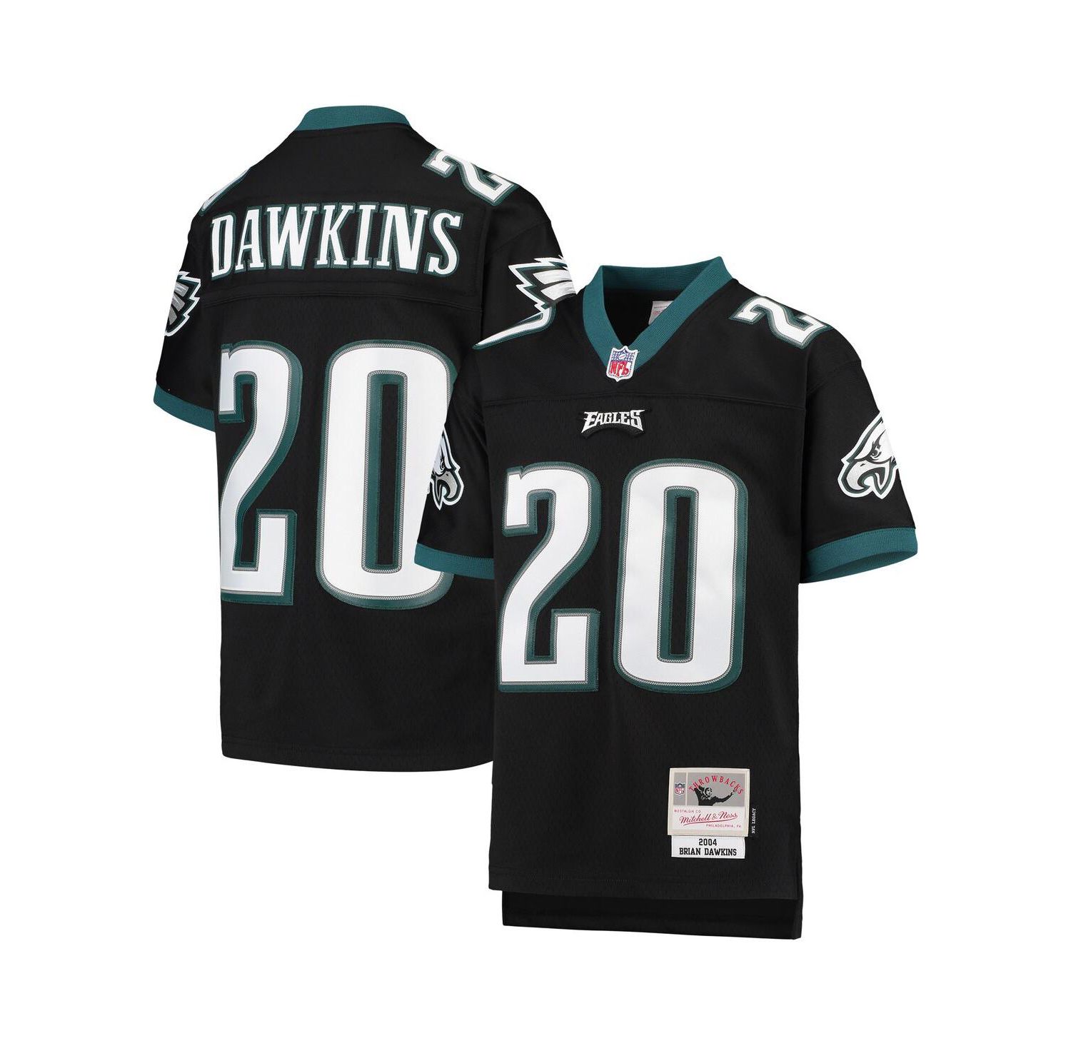 Big Boys Brian Dawkins Black Philadelphia Eagles 2004 Legacy Retired Player Jersey