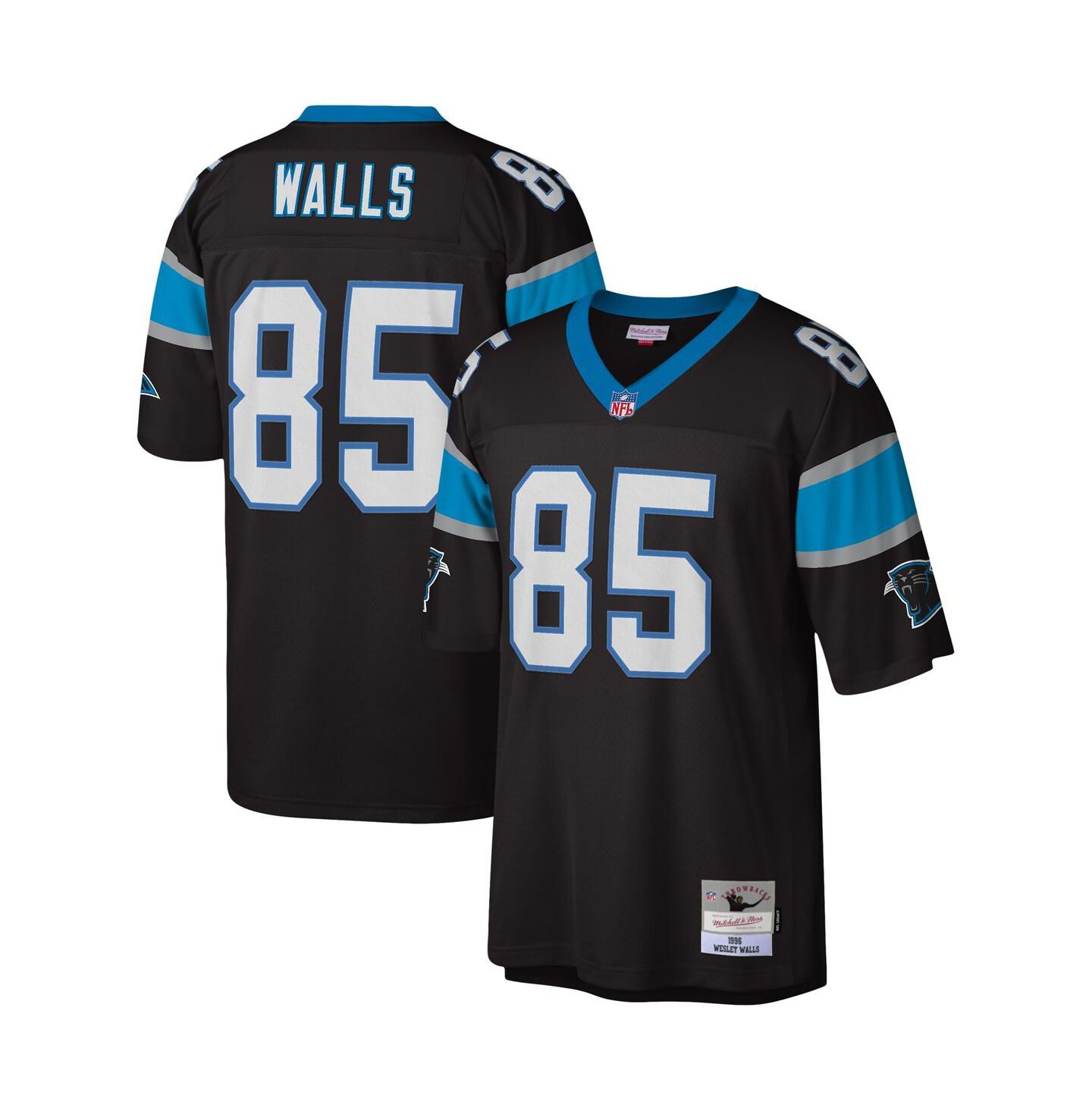 Мужской топ Mitchell & Ness Wesley Walls Black Carolina Panthers 1996 Legacy Replica Jersey — фото 1