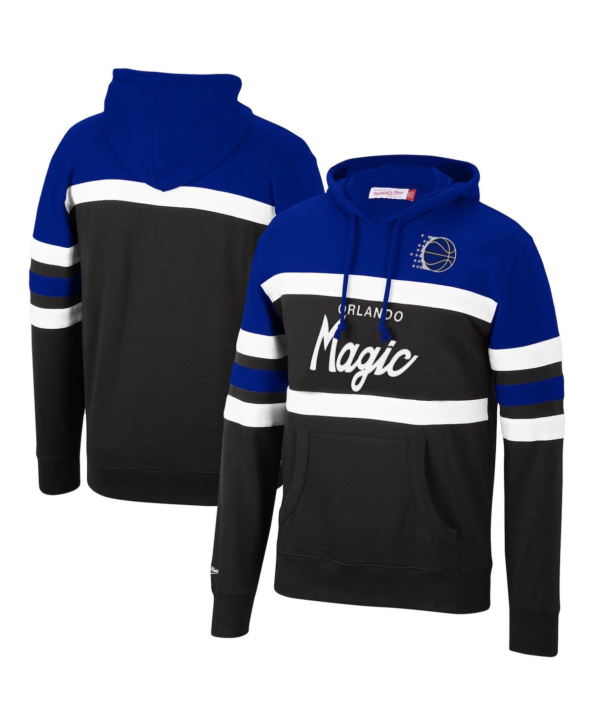 Mitchell & Ness Men's Royal And Black Orlando Magic Head Coach Pullover Hoodie In Royal,black