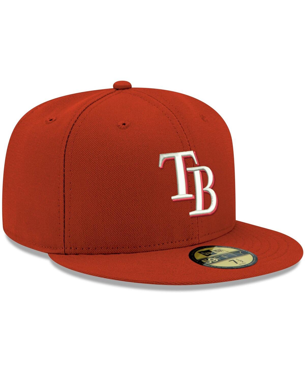 Men'sTampa Bay Rays Logo White 59FIFTY Fitted Hat - Red