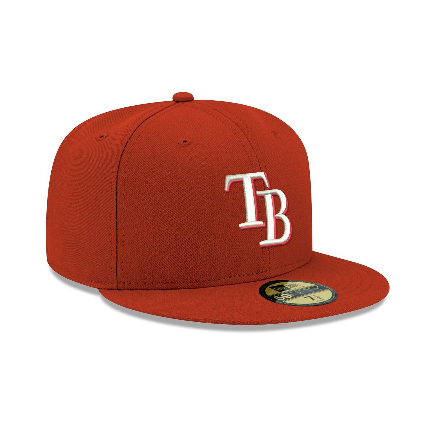 Men's Red Tampa Bay Rays Logo White 59FIFTY Fitted Hat