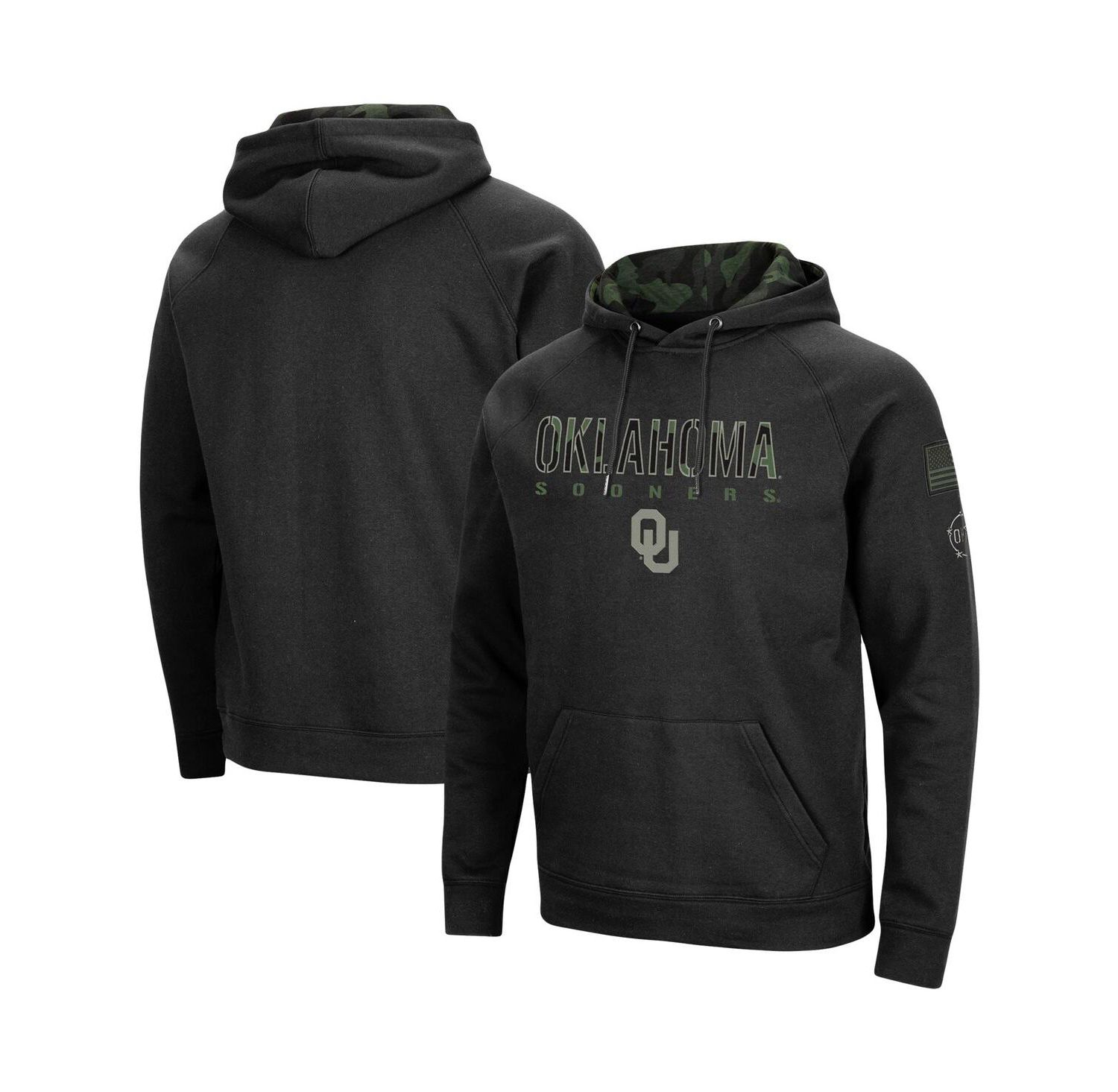 Men's Black Oklahoma Sooners OHT Military-Inspired Appreciation Camo Pullover Hoodie
