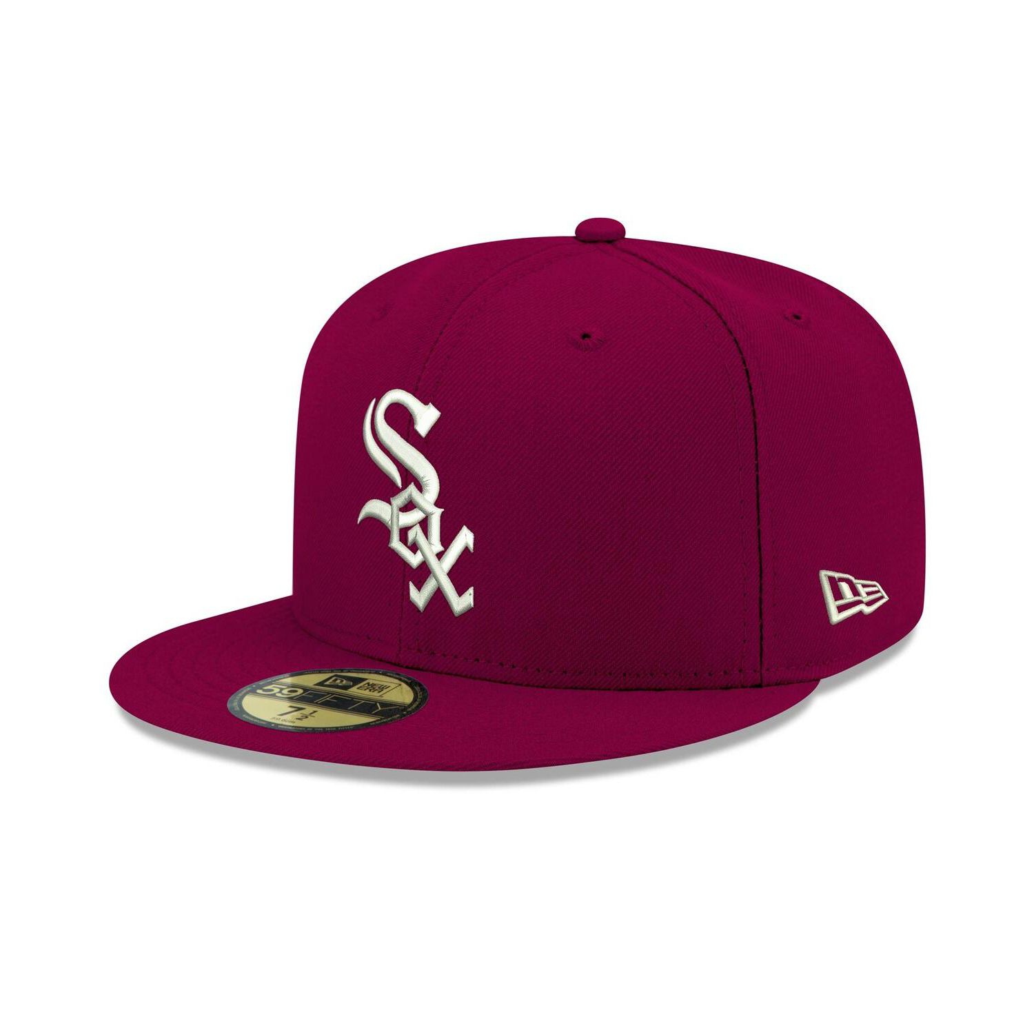 Men's Cardinal Chicago White Sox Logo White 59FIFTY Fitted Hat