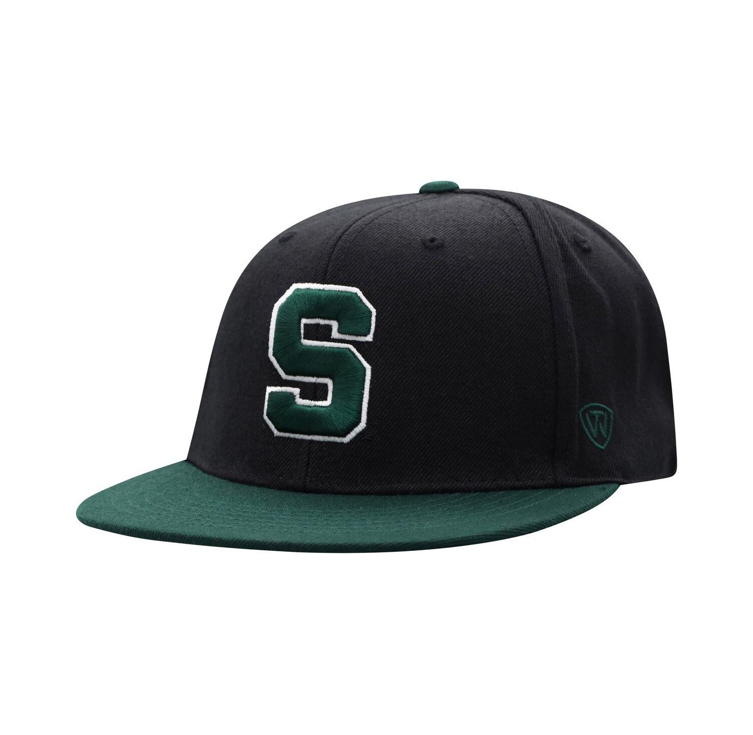 Men's Black and Green Michigan State Spartans Team Color Two-Tone Fitted Hat