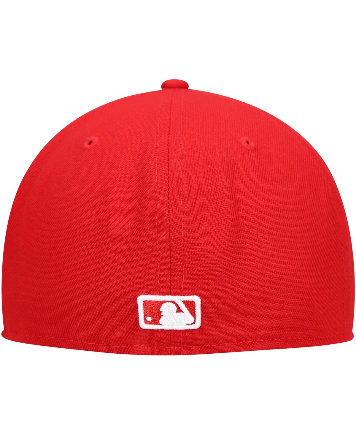 Men'sMilwaukee Brewers Logo White 59FIFTY Fitted Hat - Red